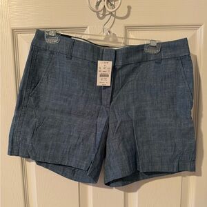NWT J Crew chambray shorts. Size 10